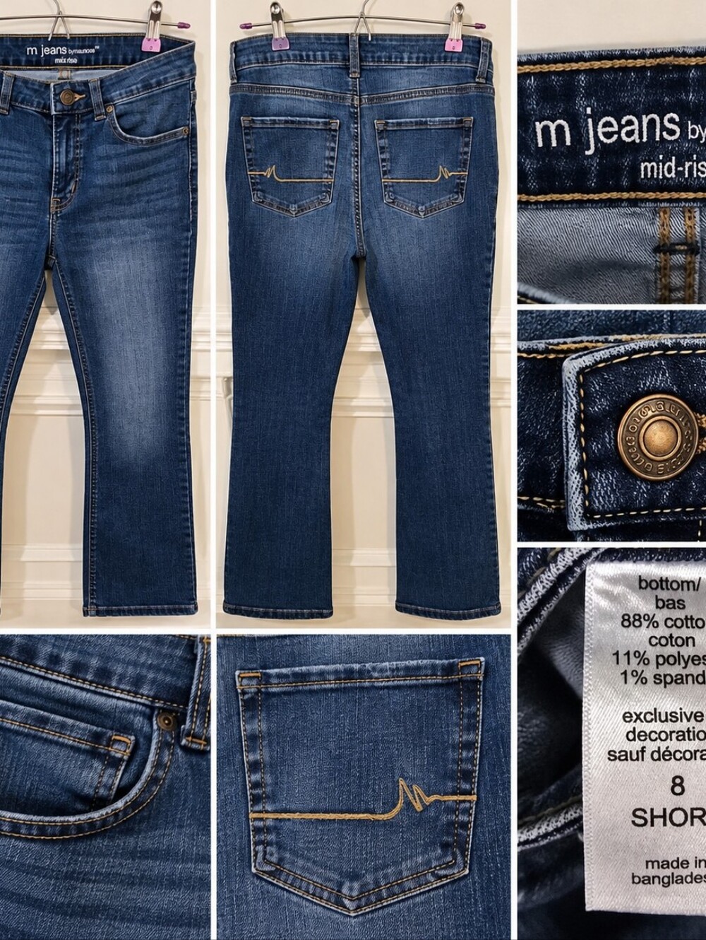 M Jeans Mid-Rise Women’s Blue Jeans - Size 8 Short